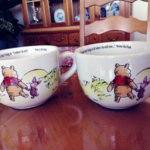Winnie the Pooh Ceramic Soup Mugs, Pair of 2, Winnie the Pooh and Tigger, too!